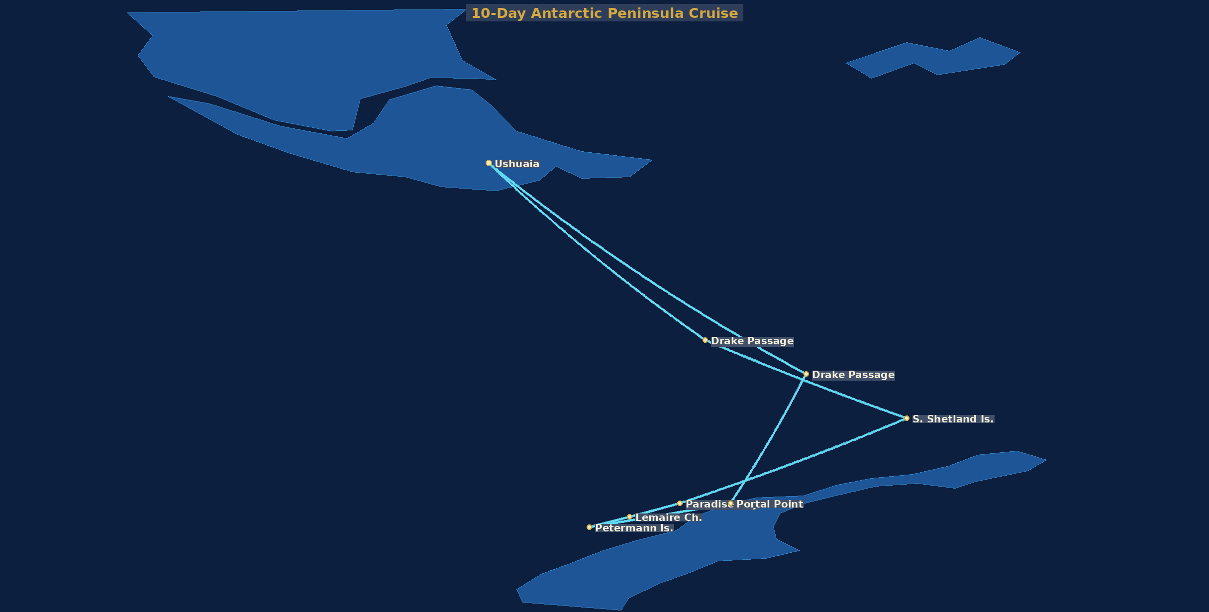 Antarctic Peninsula Cruise Route